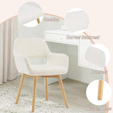 YEEFY Desk Chair No Wheels Vanity Chair Makeup Chair Comfy Accent Chair for Living Dining Room Bedroom Home Office Mid Century