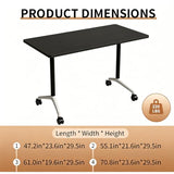 Modern Folding Conference Table with Wheels - Flip Top Mobile Conference Table
