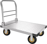 Platform Truck Heavy Duty Push Cart Dolly with 6'' Wheels 2000 LBS Capacity Steel Large Flatbed Cart