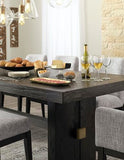 Signature Design by Ashley Burkhaus Rectangle Dining Room Extension Table, Removable Center Leaf, Seats up to 8, Wood, 40" W x 90" D x 30.25" H, Dark Brown