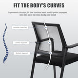 Desk Chair No Wheels, Arm Chair with Ergonomic Lumbar Support and Thickened Seats Cushion