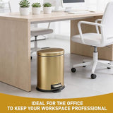 SIMPLYKLEEN Bathroom Trash Can with Lid - 2PC 1.3 Gallon