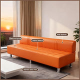 PU Leather Waiting Room Bench with Back Modern Leisure Sofa 550LBS Stable Wood