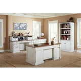 Martin Furniture Durham Double Pedestal Executive Desk, White