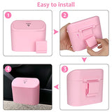 Accmor Car Trash Can with Lid, Leakproof Vehicle Garbage Organizer Holder Bin with 60 Pack Trash Bags (Pink)