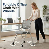 100Pack Folding Office Chair on Wheels,Heavy Duty Conference Training Chair
