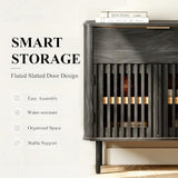 WAMPAT 72.8" Tall 5 Tiers Bookshelf with Doors & Drawer for Home Office