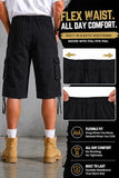Heyfanee Mens Cargo Jean Shorts Relaxed Fit Y2K Black Jorts Men Baggy 90s Loose Fit Denim Shorts Men Long 30