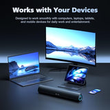Computer Speakers for Desktop PC, 20W HiFi Stereo PC Soundbar with Bluetooth 5.3 & 3.5mm AUX