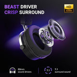 Wired Open Back Gaming Headset, Open Acoustic Audio, Breathable Mesh Fabric, 7.1 Surround Sound, Vibrant RGB