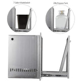 Atatod Pull-Out Trash Drawer Stainless Steel Outdoor Kitchen Trash Drawer Storage (W/handle-17x23x16)
