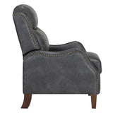 KISLOT Faux Leather Pushback Recliner Chair with Rivet Trim, Vintage Manual Accent Armchair