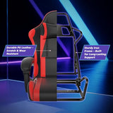 Magshion Video Gaming Chair for Adults, Ergonomic Computer Desk Chair with Linkage Armrests, Height Adjustable Gamer Chair, Red