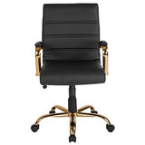 Flash Furniture Whitney Mid-Back Swivel LeatherSoft Desk Chair with Wheels