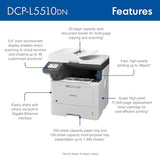 Brother DCP-L5510DN Business Monochrome Laser All-in-One Printer with Duplex Printing and Networking