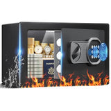 GTPLAYER Electronic Fingerprint Safe, 0.44 Cubic Feet Security Lock Box with Keypad, Hidden Safe for College Dorm, Home, Valuables, Cash, Jewelry