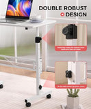 Standing Desk Adjustable Height, Mobile Stand Up Desk with Wheels Small Computer Desk Rolling Desk