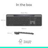 Logitech Signature Slim Solar+ Wireless Bluetooth Keyboard K980, Solar and Artificial Light Powered