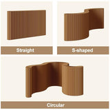 Foldable Kraft Paper Room Divider - Freestanding Privacy Screen, Adjustable Partition Wall for Indoor Use