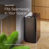 hOmeLabs - 13 Gallon Kitchen Trash Can - Retractable Automatic Sensor Butterfly Lid, Space-Saving Design, Easy to Clean - Dark Stainless Steel