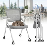 100Pack Folding Office Chair on Wheels,Heavy Duty Conference Training Chair