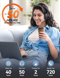 Wireless Headset with Mic for Work, V6.0 Bluetooth Headset with AI Noise-Cancelling Microphone & USB-A Dongle