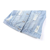 Hixiaohe Spring Summer Jean Jacket for Women Trendy Half Sleeve Button Down Short Denim Jacket Retro Cropped Trucker Coat