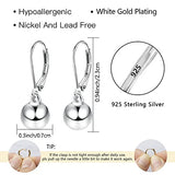 Silver Drop Ball Earrings 925 Sterling Silver Post Drop Ball Earrings for Women Trendy Hypoallergenic Ball Dangle Earings for Jewelry Gifts
