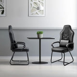 Leather Office Guest Chair No Wheels High Back Computer Reception Chairs