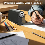 Heavy Duty Electric Pencil Sharpener – 6-Hole Design, Auto Start/Stop, Large Shavings