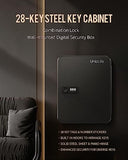 Key Cabinet with Combination Lock Resettable Black Digital Security Storage Box Steel Key Organizer with Colorful Key