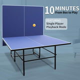 GarveeLife Portable Ping Pong Table, 9 FT Professional Indoor/Outdoor Table Tennis Tables Game Set with Net, 2 Tennis Paddles and 3 Balls for Adults/Teens, Quick Assembly