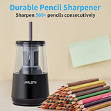 JARLINK Electric Pencil Sharpener, Heavy-Duty Helical Blade to Fast Sharpen, Auto Stop for No.2/Colored Pencils(6-8mm) (Black)