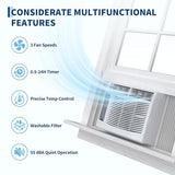 Garvee 6000 BTU Window AC Unit with Remote Control, Cools Rooms up to 250 Sq Ft, 3 Cooling & Fan Speeds Quiet Operation, Digital Display WIFI, Easy Install Kit, for Bedroom, Office