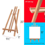 20 Inch Tabletop Easel: 12 Pack Beech Wood Easel for Painting - Display Table Top