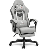 N-GEN GAMING Video Gaming Chair with Footrest Lumbar Support for Home Office High Back Recliner (Grey)