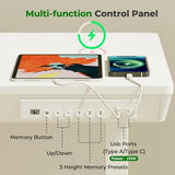 Small Standing Desk with Drawer, 35" x 20" Whole Piece Tabletop Electric Sit Stand Desk