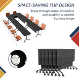 Folding Conference Table with Wheels,Flip Top Mobile Modular Conference Room Tables