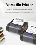 ZYWELL ZM04 1.0 Label Maker, Bluetooth Thermal Label & Receipt Printer Two-in-One 58mm/80mm,Portable for Android/Windows