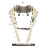 PERLEVI Cordless Neck Massager with Heat, Electric Neck Shoulder Massager with Heat, Kneading, 6-Point for Deep Tissue Pain Relief, Rechargeable Battery, Brushless Motor