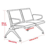 Gtzly Waiting Room Chairs Office Bench with Arms, Polyurethane Pad Airport Reception Chairs