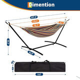 Garvee Instant Setup Hammock with Reinforced Steel Frame, Portable Outdoor Hammocks for Garden Camping, Heavy Duty Garden Yard Outdoor 350 LBS Capacity, Rainbow Stripes
