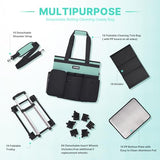 Large Rolling Cleaning Caddy Bag with Detachable Trolley, Waterproof Cleaning Caddy on Wheels for Housekeepers