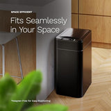 hOmeLabs - 13 Gallon Kitchen Trash Can - Retractable Automatic Sensor Butterfly Lid, Space-Saving Design - Matte Black