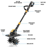 HEINPRO Cordless Tiller Cultivator Compatible with Dewalt 20V MAX Battery, 9In Tilling Width & 7In Depth Electric Tiller for Gardening (Tool Only)