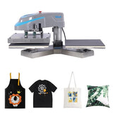 Double Station Swing Away Heat Press with LCD Digital Control, Air Compressor Powered