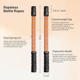 ATIVAFIT Ropeless Battle Rope for Home Gym, Adjustable Resistance Cordless Battle Ropes with 4 Weight Blocks & Storage Case, Full Body Workout Equipment for HIIT, Cardio & Strength Training for Men & Women
