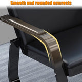 Waiting Room Bench with Arms, PU Leather Waiting Room Chairs, Office Guest Reception Chairs