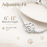 Sttrzop Paw Print Memorial Bracelet for Pet Loss, Pet Memorial Gifts for Loss of Dog or Cat, Rainbow Bridge Sympathy Bracelet for Women Men, Remembrance Gift for Pet Lovers