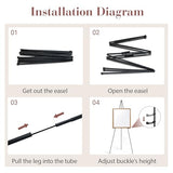 Easel Stand for Sign, 6 Pack Portable Easel for Painting, Foldable Black Metal Easel Display Stand Poster Holder